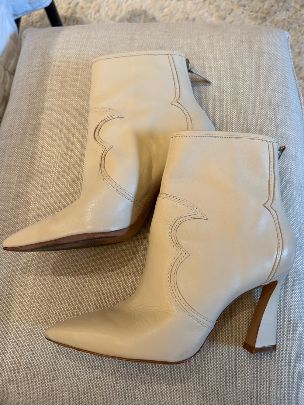 SCHUTZ Cream Ankle Boots 8M